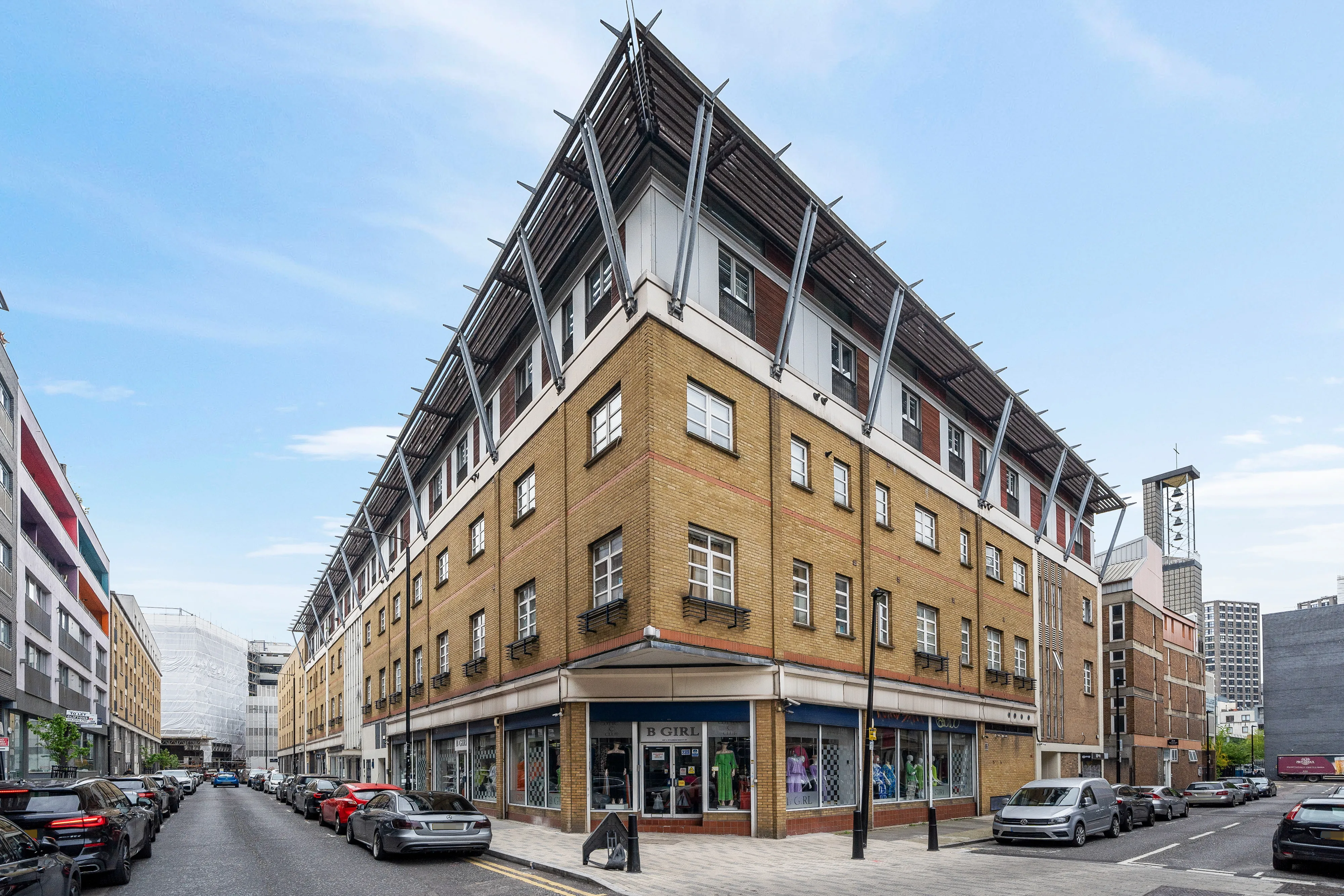 Albany Court viewed from the corner of Plumbers Row