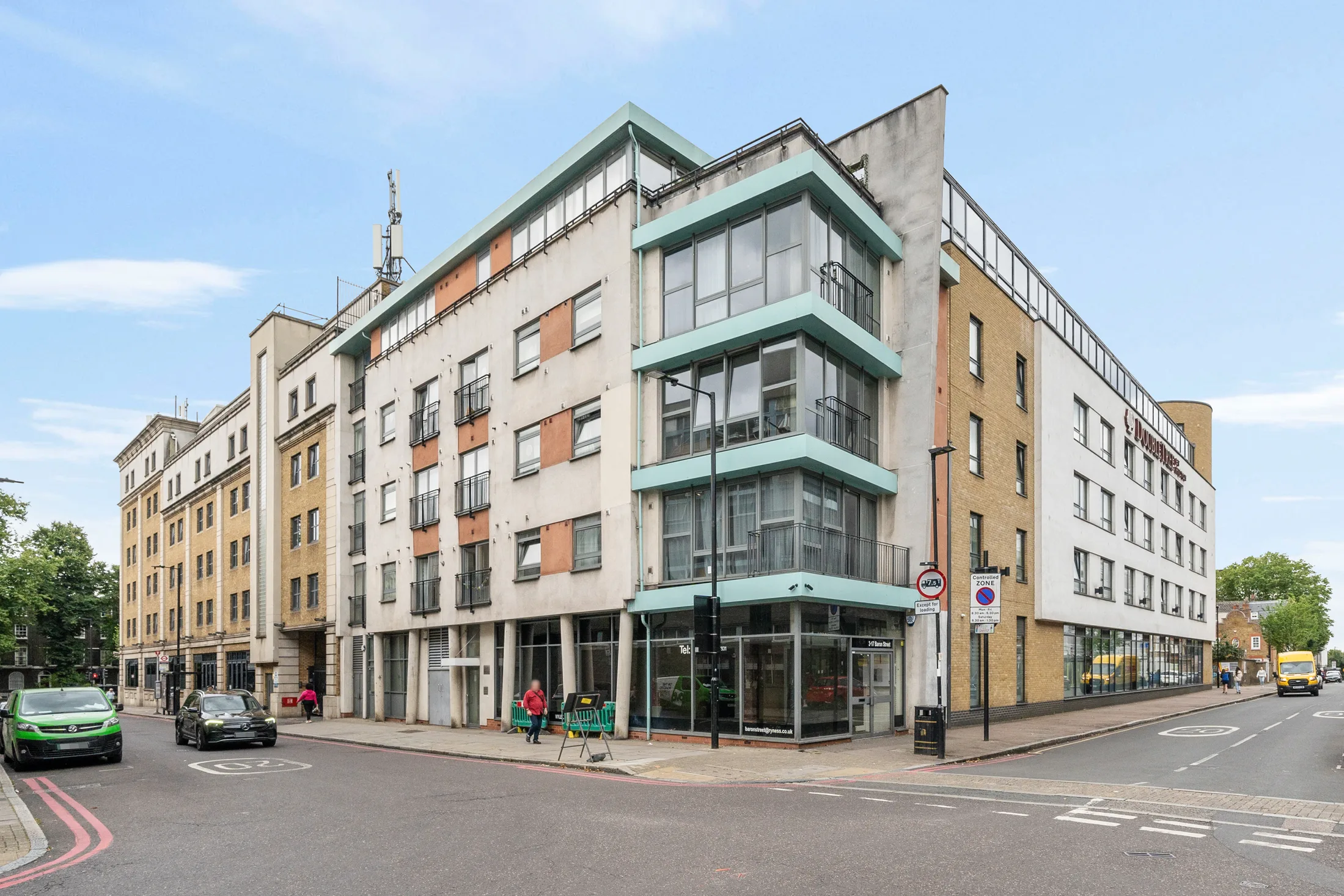 Baron Street apartment building viewed from the street