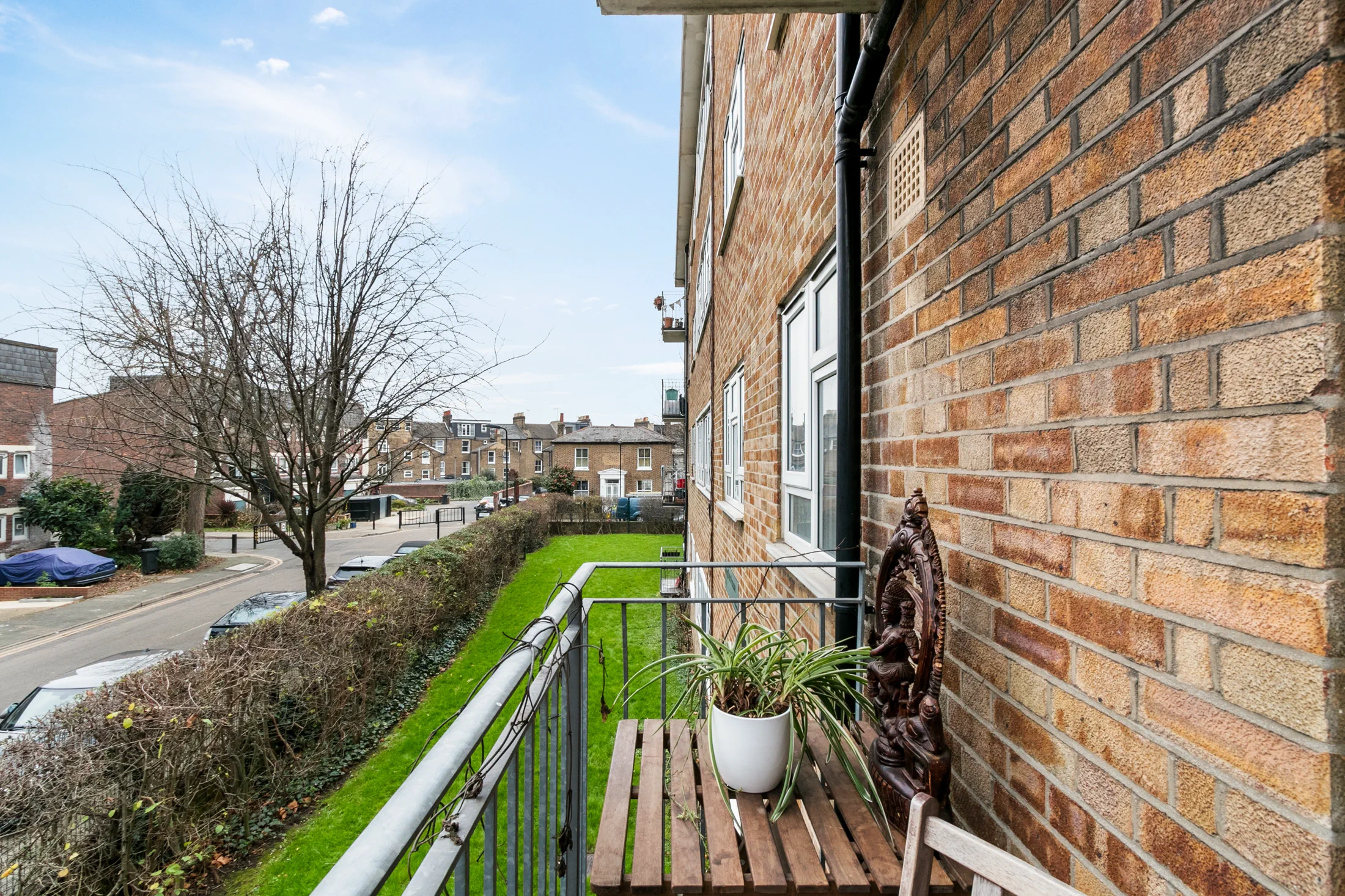 Balcony view over the surrounding gardens